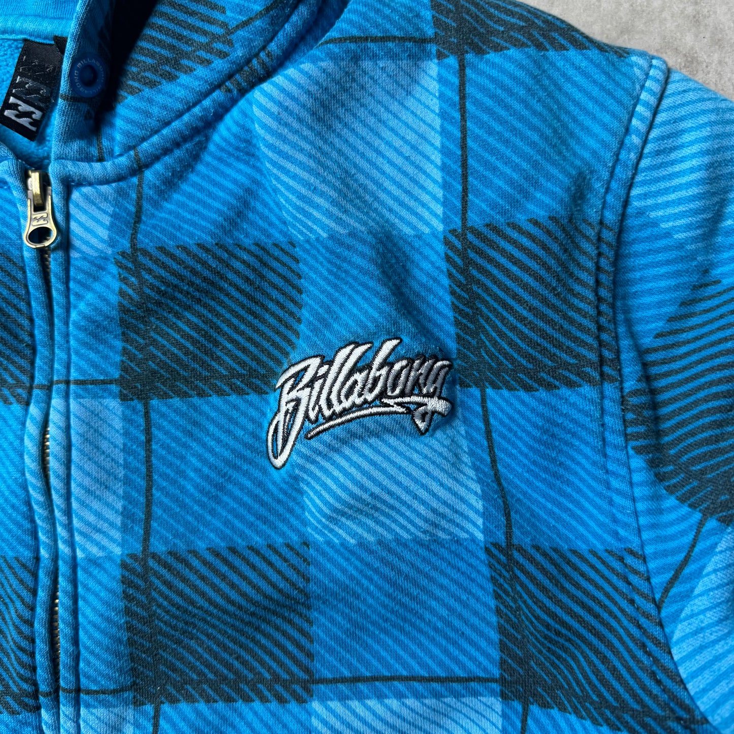 Blue Vintage Zip Up Billabong Hoodie - S