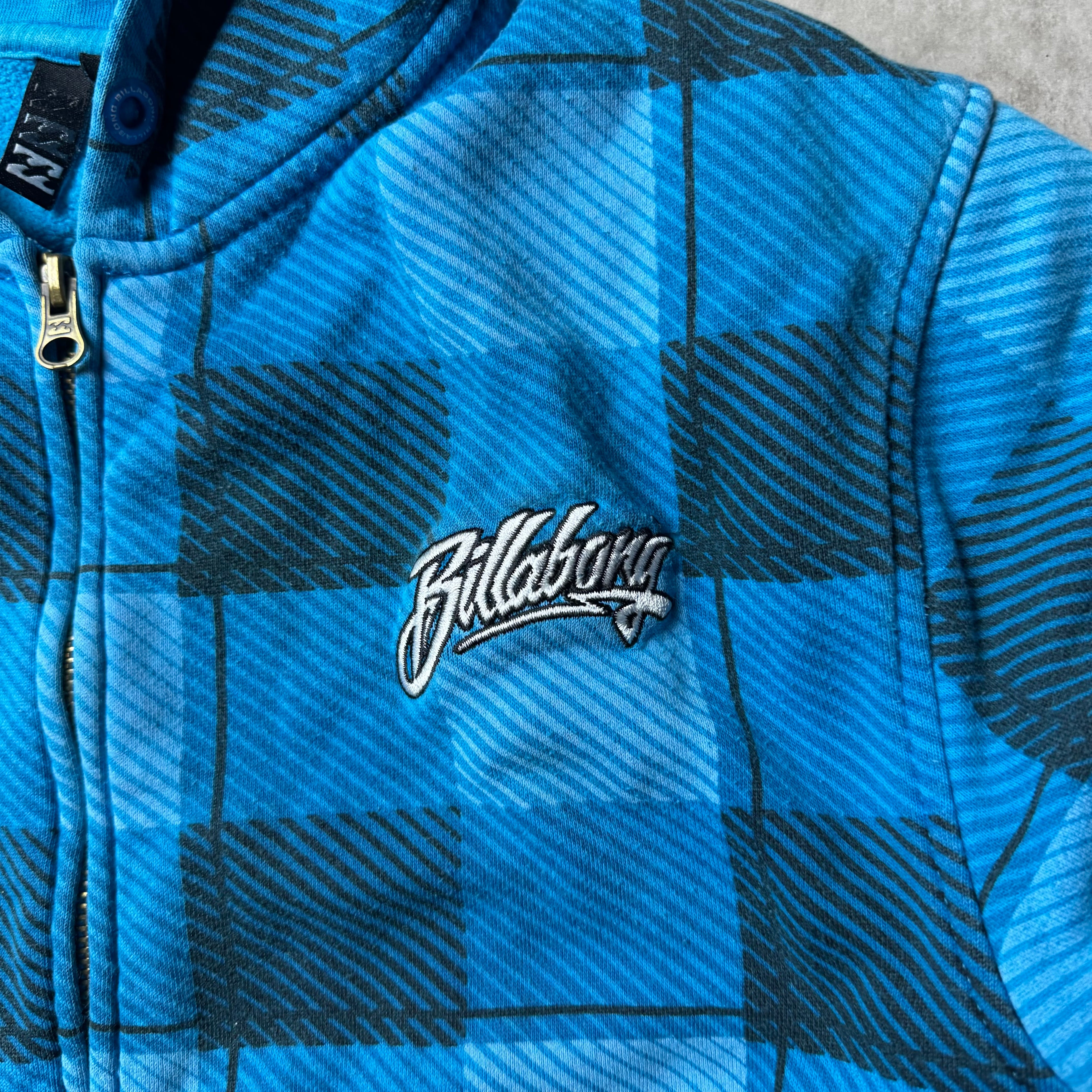Blue Vintage Zip Up Billabong Hoodie - S