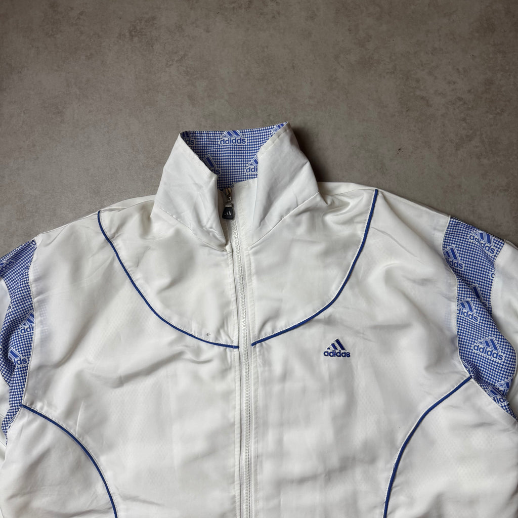 White Vintage Adidas Windbreaker - S