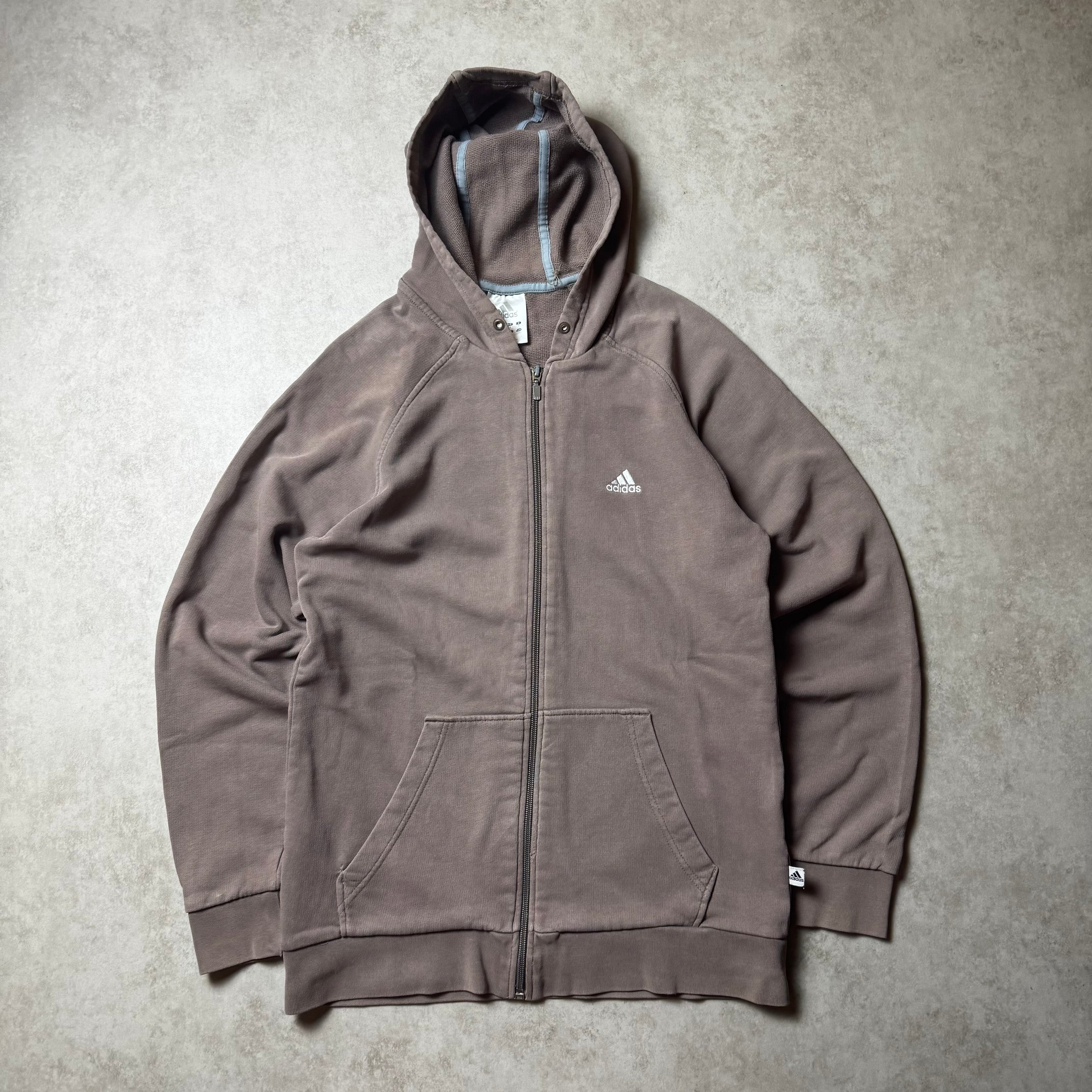 Brown Adidas Zip Up Hoodie - S