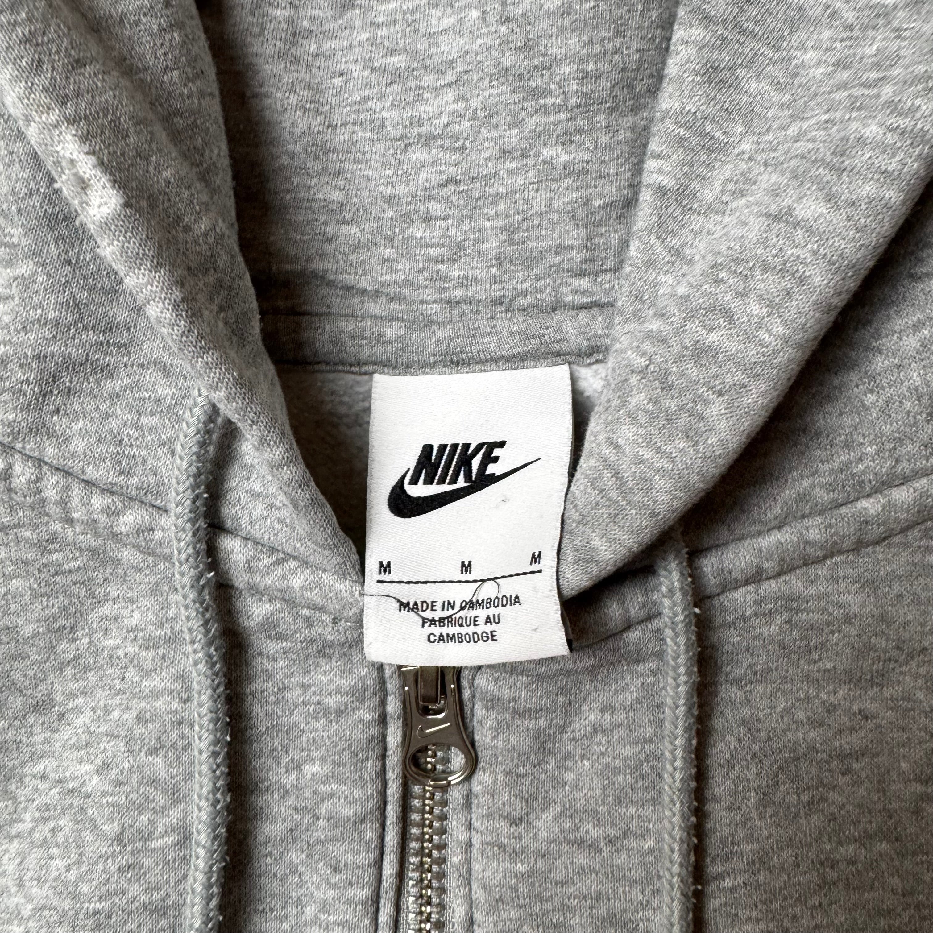 Gray Nike Custom Zip Up Hoodie - M
