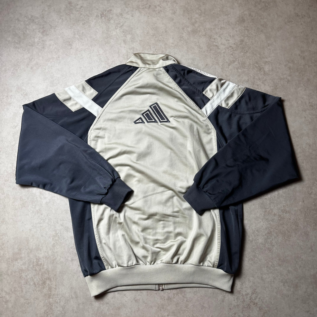 Gray Vintage Adidas Zip Up Hoodie - M