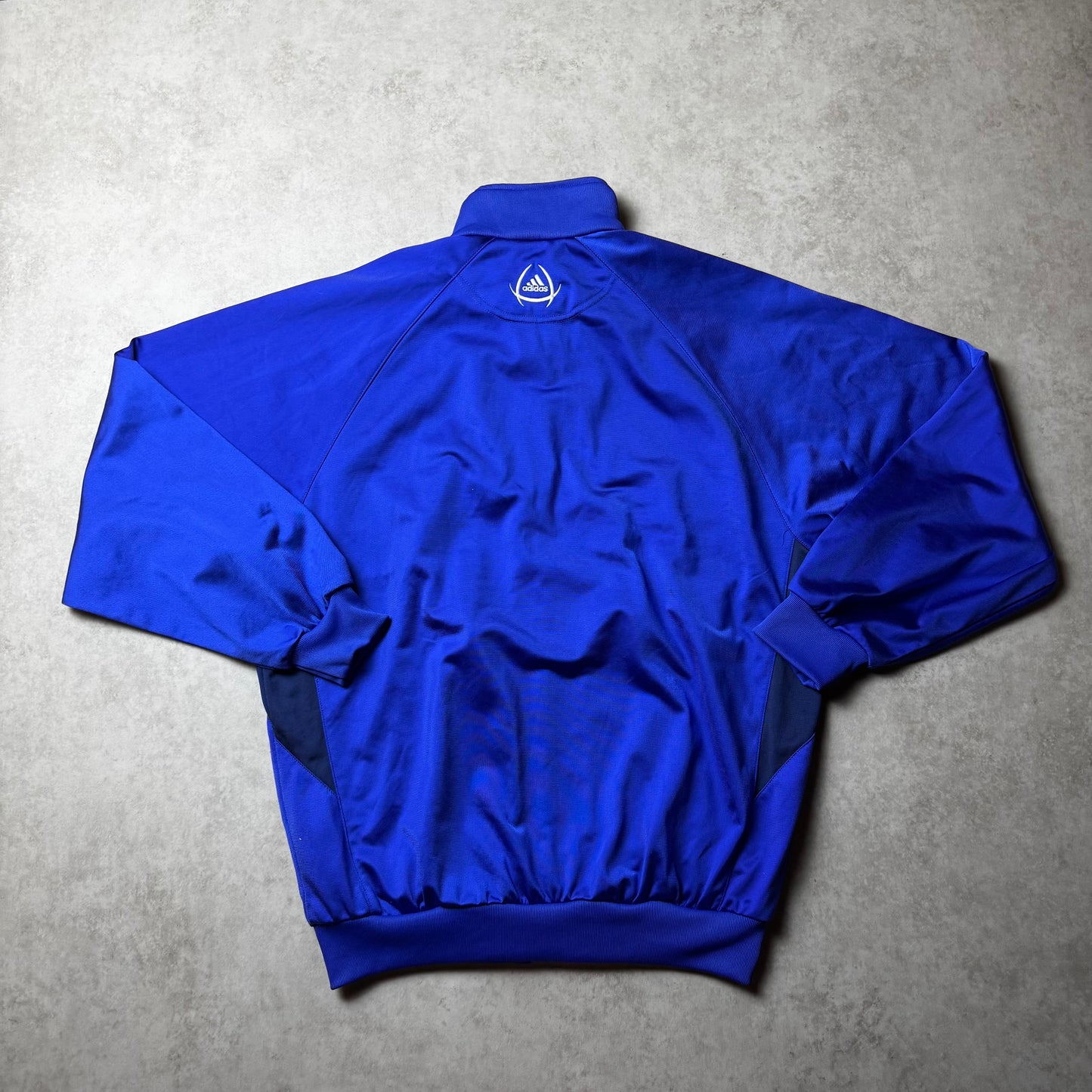 Blue Vintage Zip Up Adidas Hoodie - S