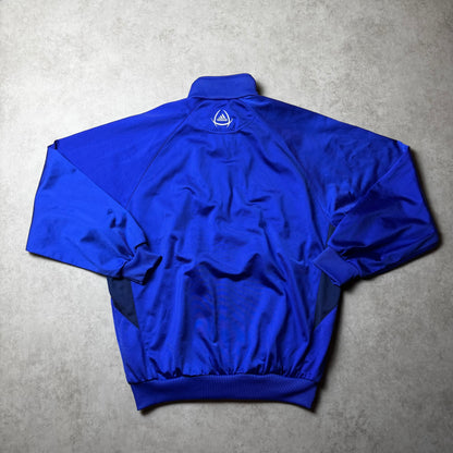 Blue Vintage Zip Up Adidas Hoodie - S