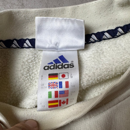 White Vintage Adidas Sweatshirt - S