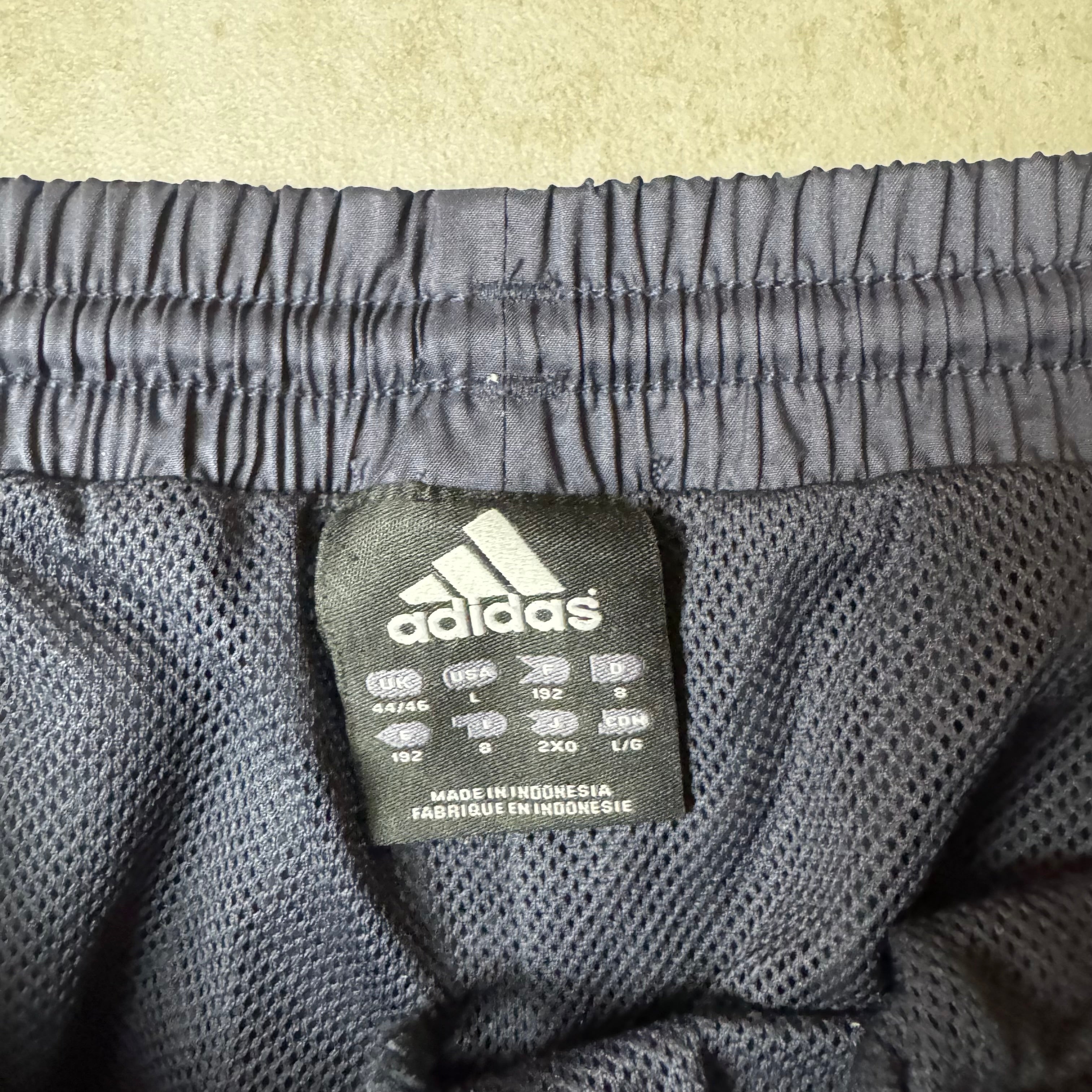 Black and Blue Adidas Vintage Trackpants - L