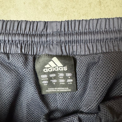 Black and Blue Adidas Vintage Trackpants - L