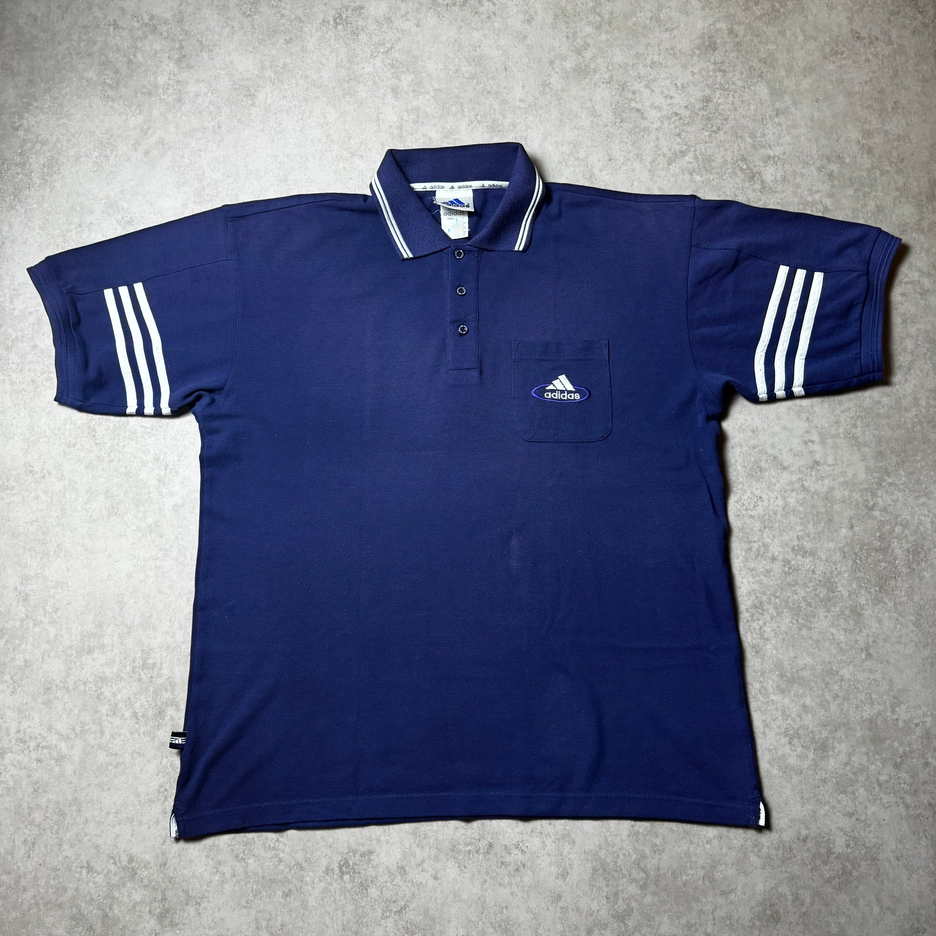 Navy Adidas Vintage Polo - L (XL)