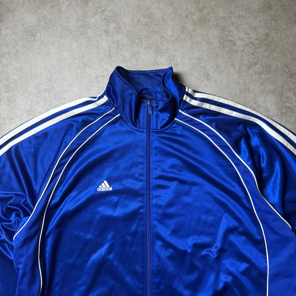 Blue Adidas Vintage Zip Up Hoodie - L (XL)