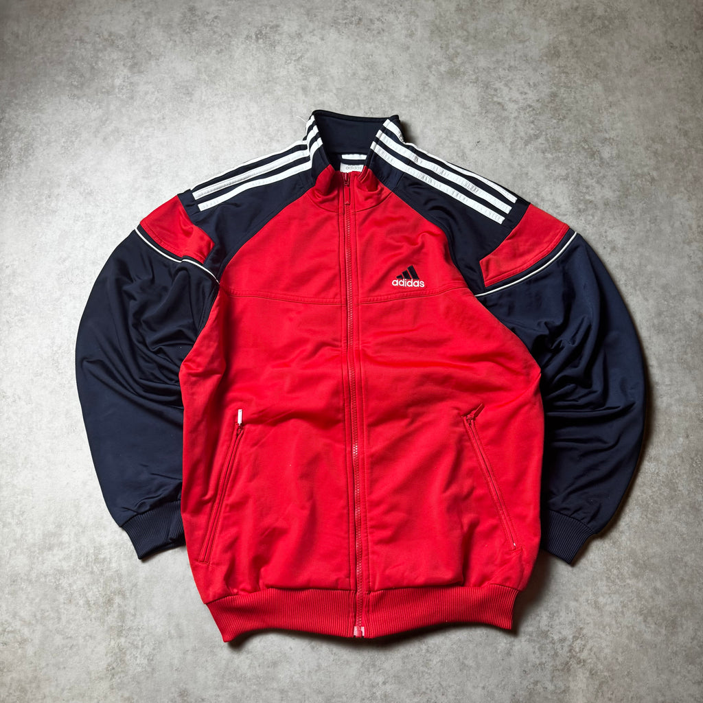 Red Adidas Vintage Zip Up Hoodie - S