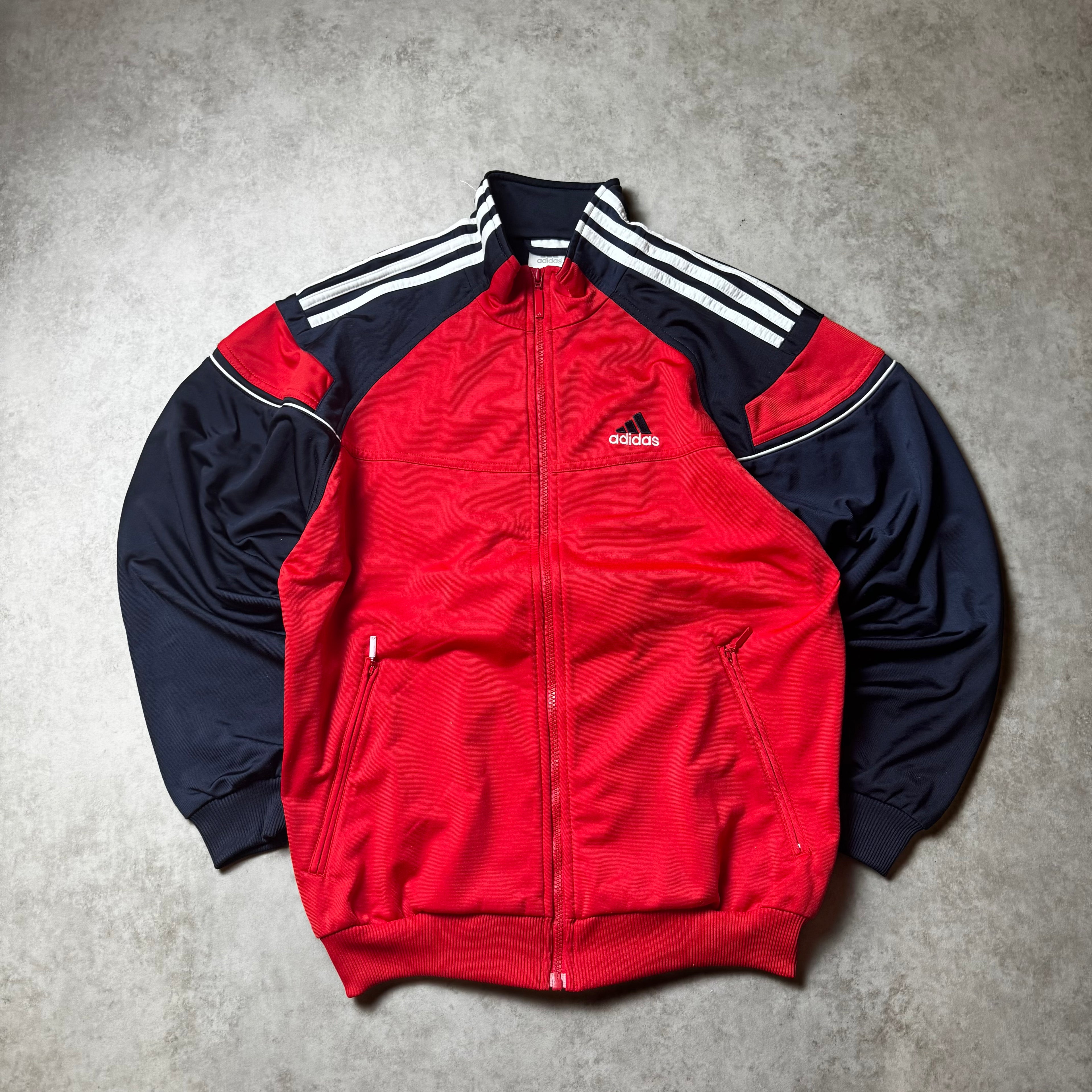 Red Adidas Vintage Zip Up Hoodie - S