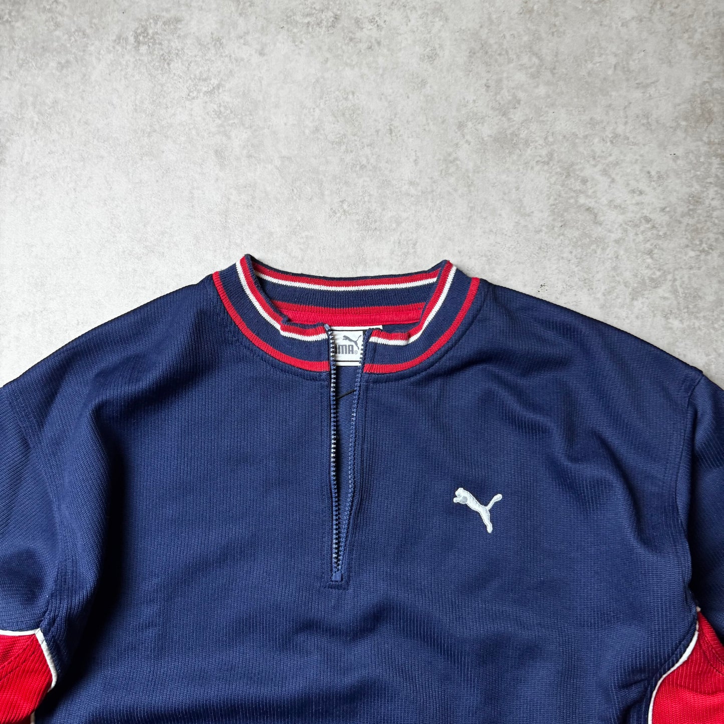 Navy Puma Vintage Quarter Zip - M
