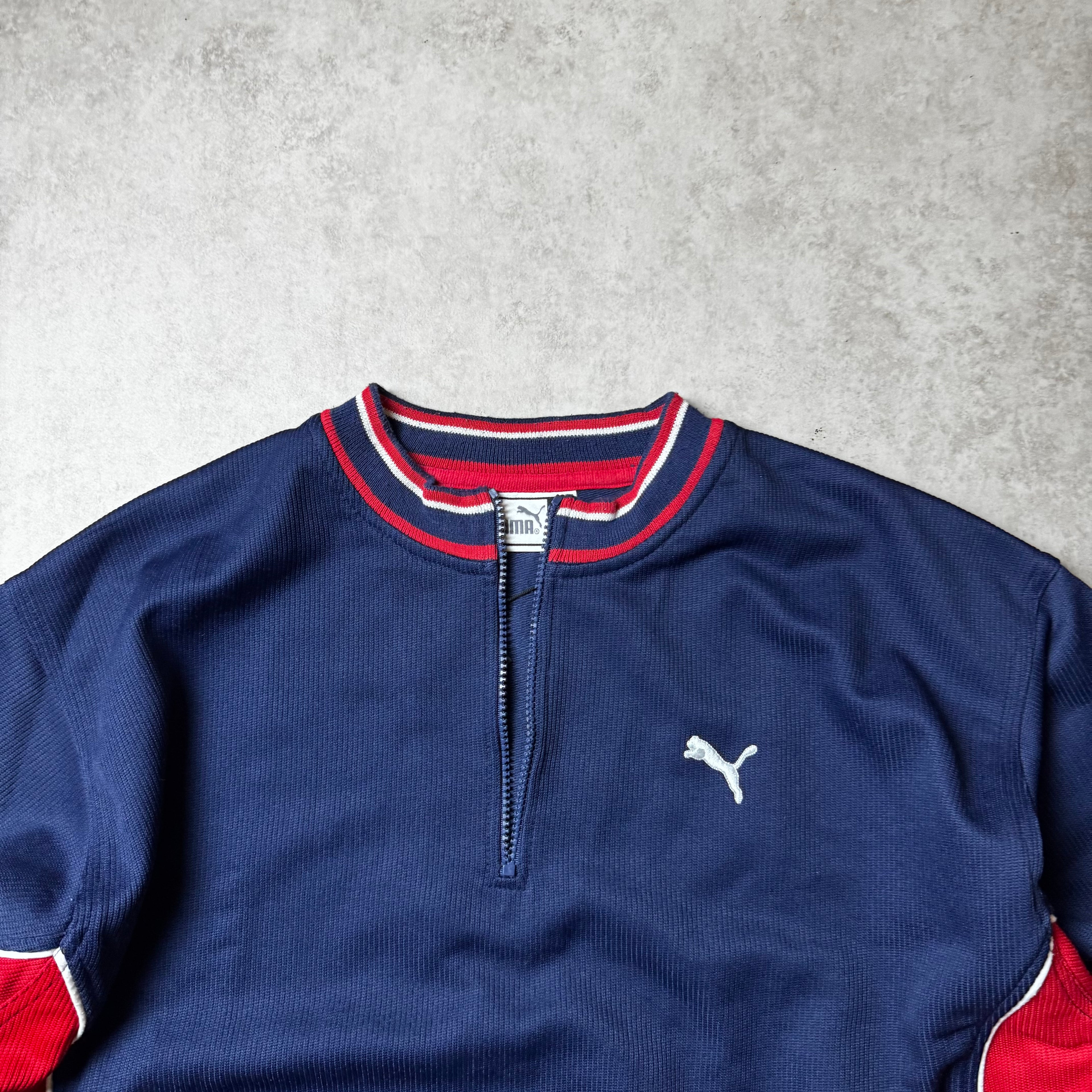 Navy Puma Vintage Quarter Zip - M