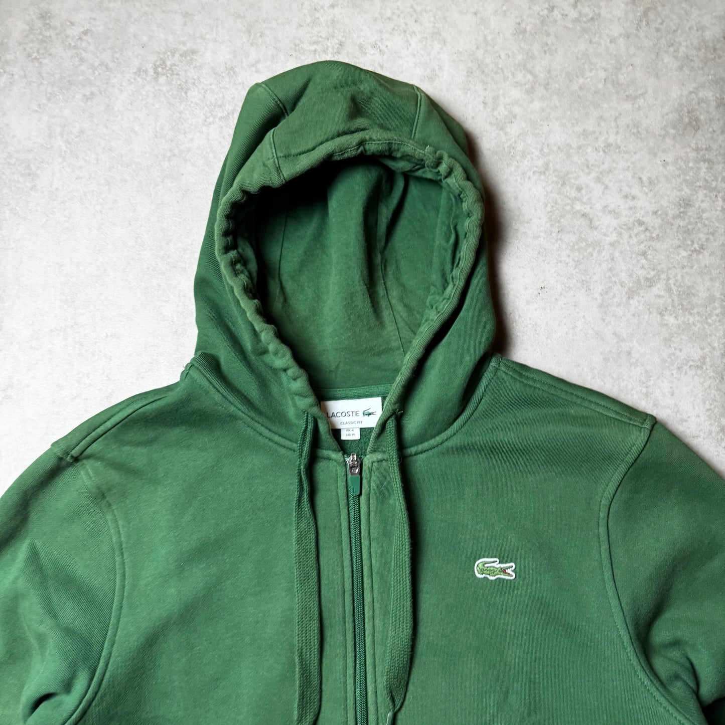 Dark Green Lacoste Zip Up Hoodie - M
