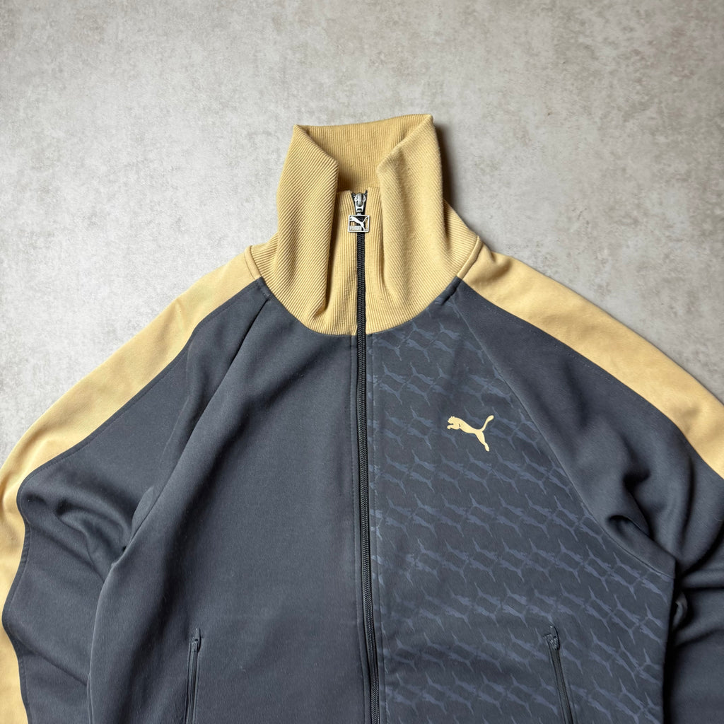 Gray Puma Vintage Zip Up Hoodie - L