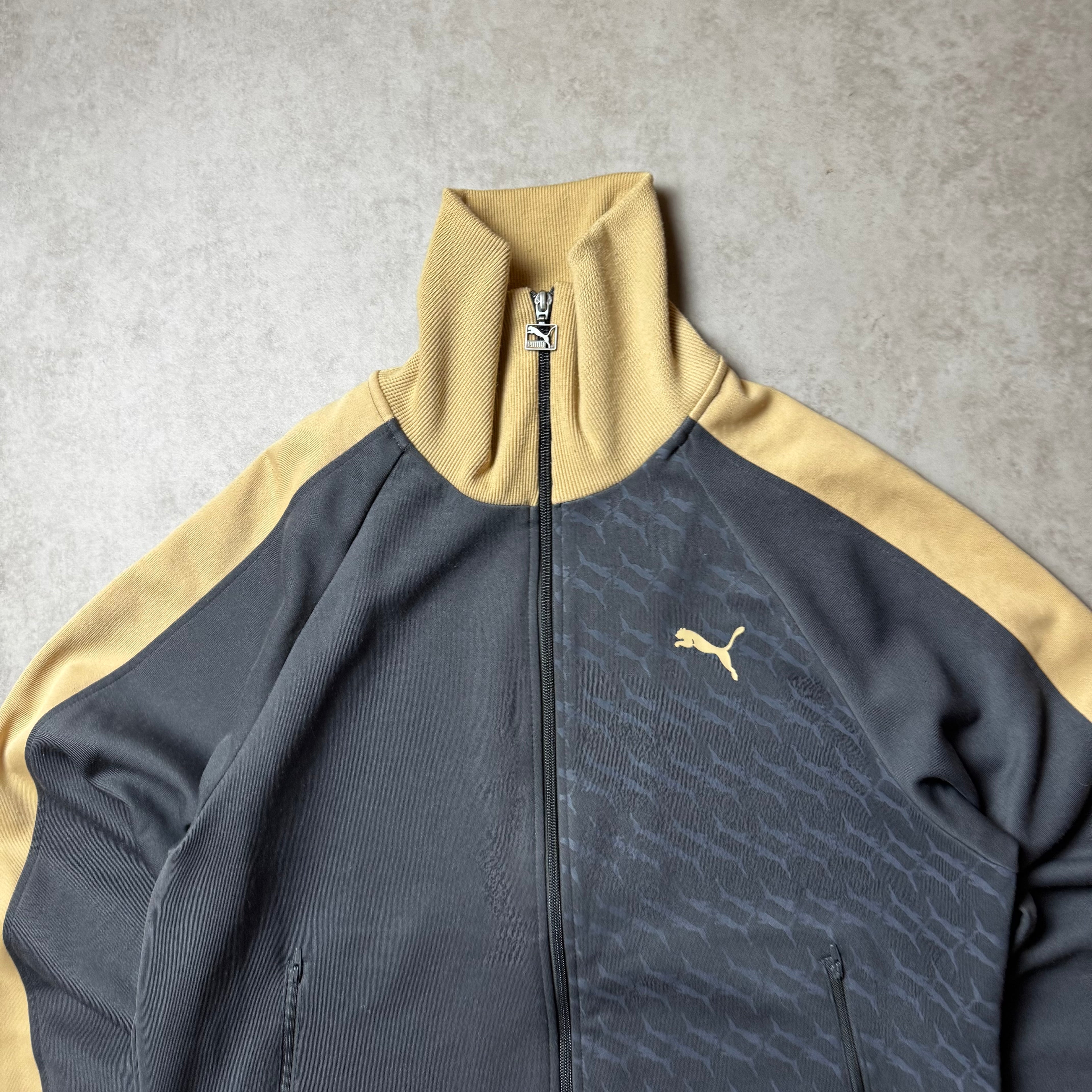 Gray Puma Vintage Zip Up Hoodie - L