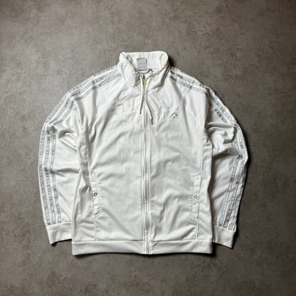 White Adidas Zip Up Hoodie - S