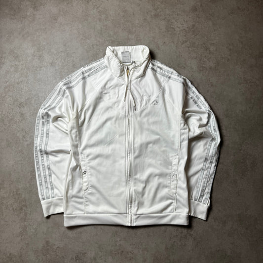 White Adidas Zip Up Hoodie - S