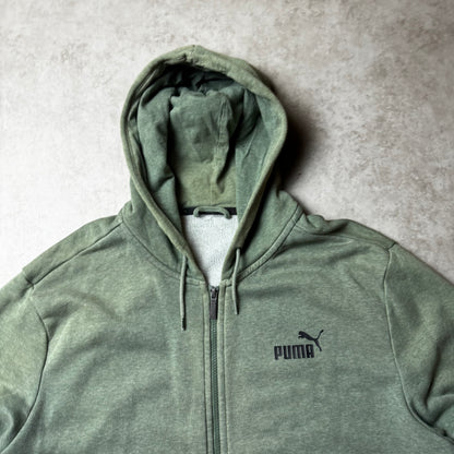 Green Puma Zip Up Hoodie - L
