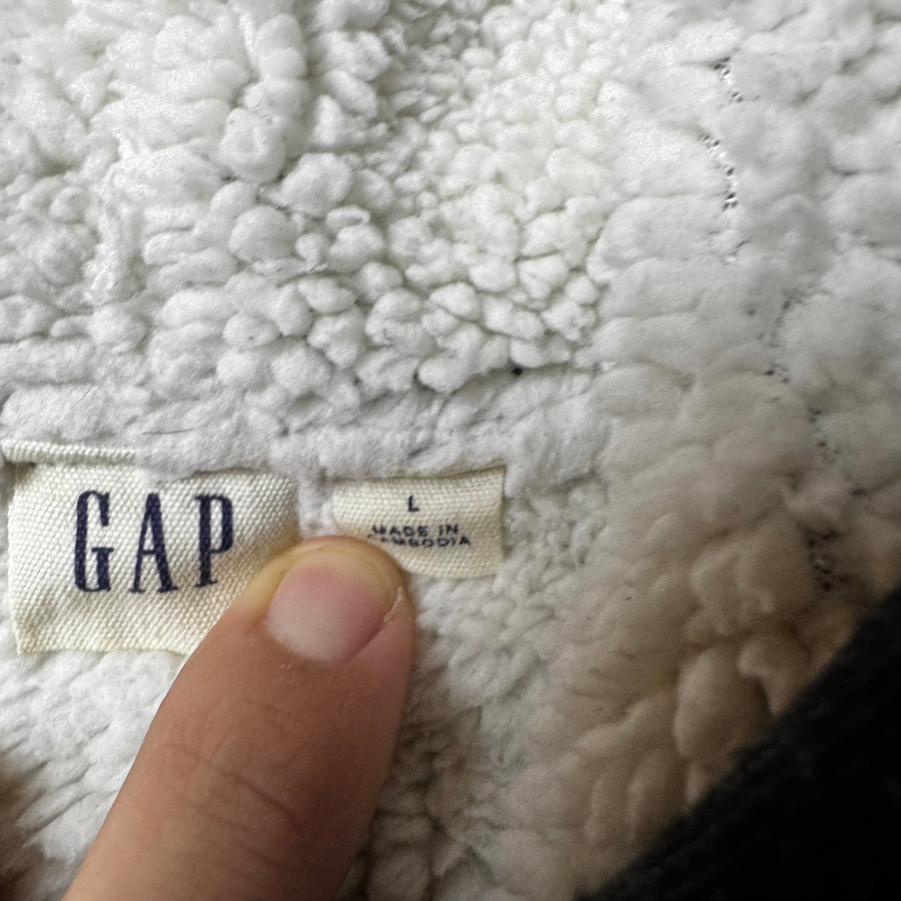 Dark Gray GAP Zip Up Fur Hoodie - L