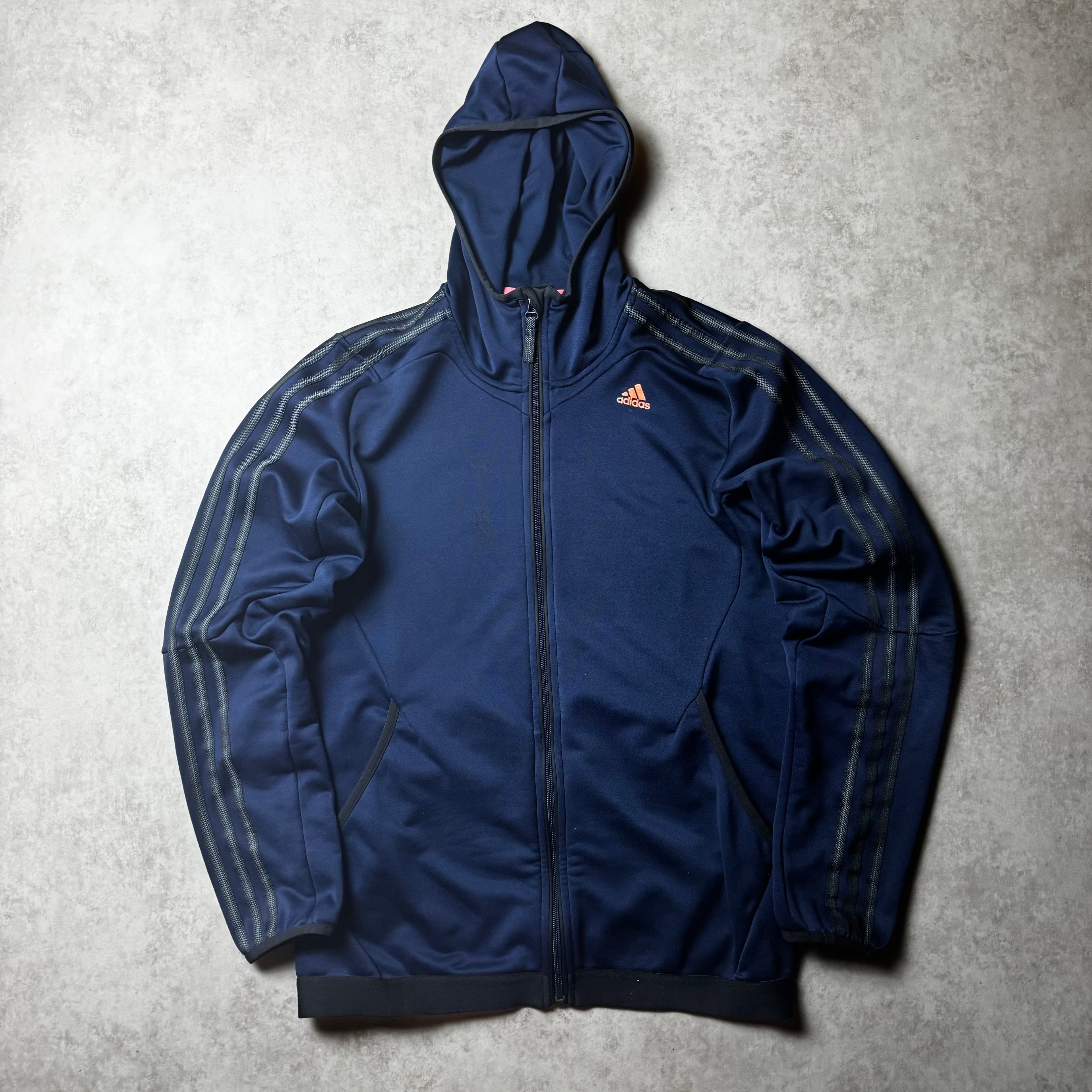 Navy Adidas Zip Up Hoodie - M