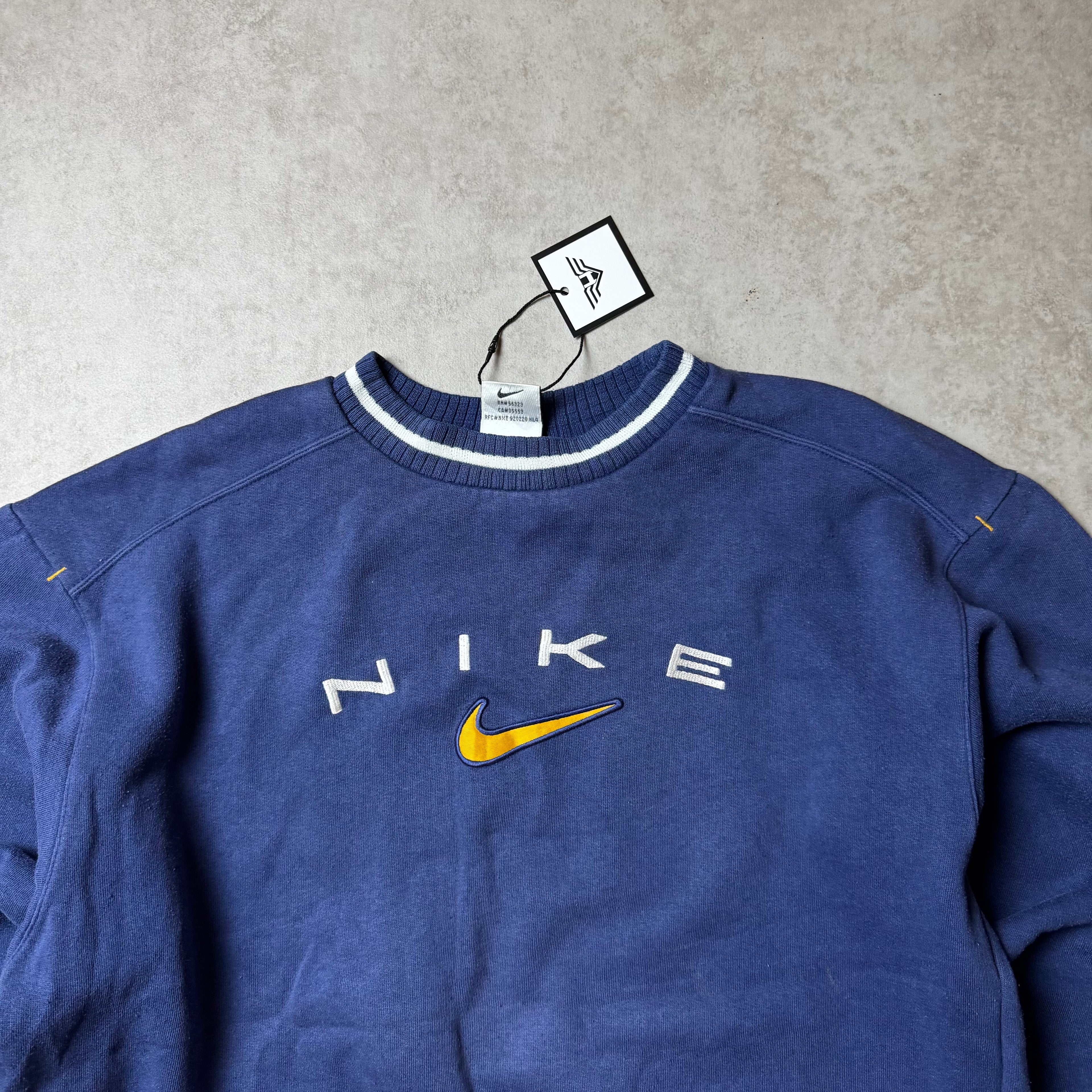 Navy Nike Spellout Sweatshirt - XXS