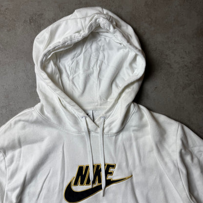 White Nike Spellout Hoodie - L