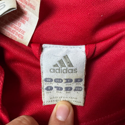 Red Adidas Vintage Zip Up Hoodie - L