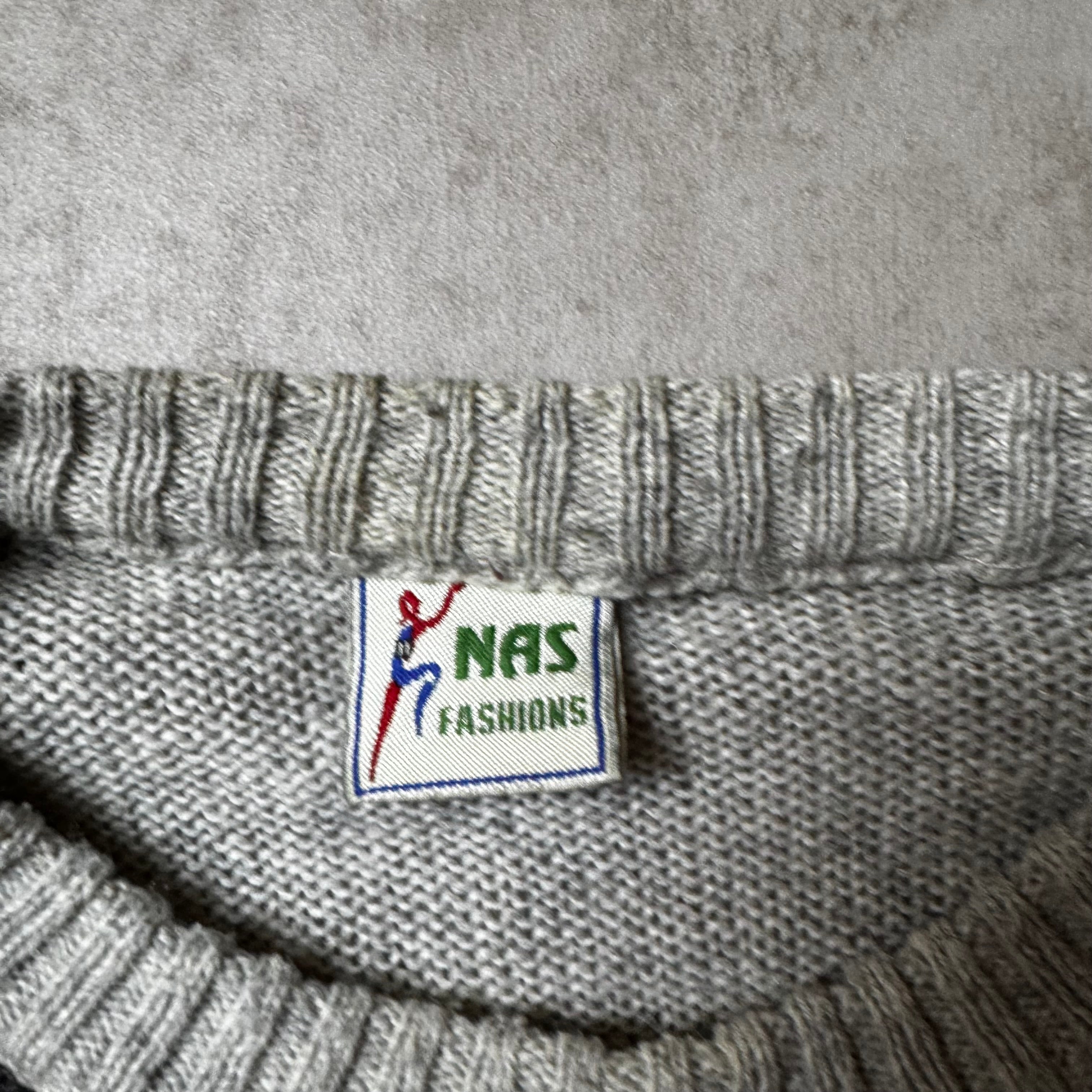 Gray Vintage Cropped Sweater - L
