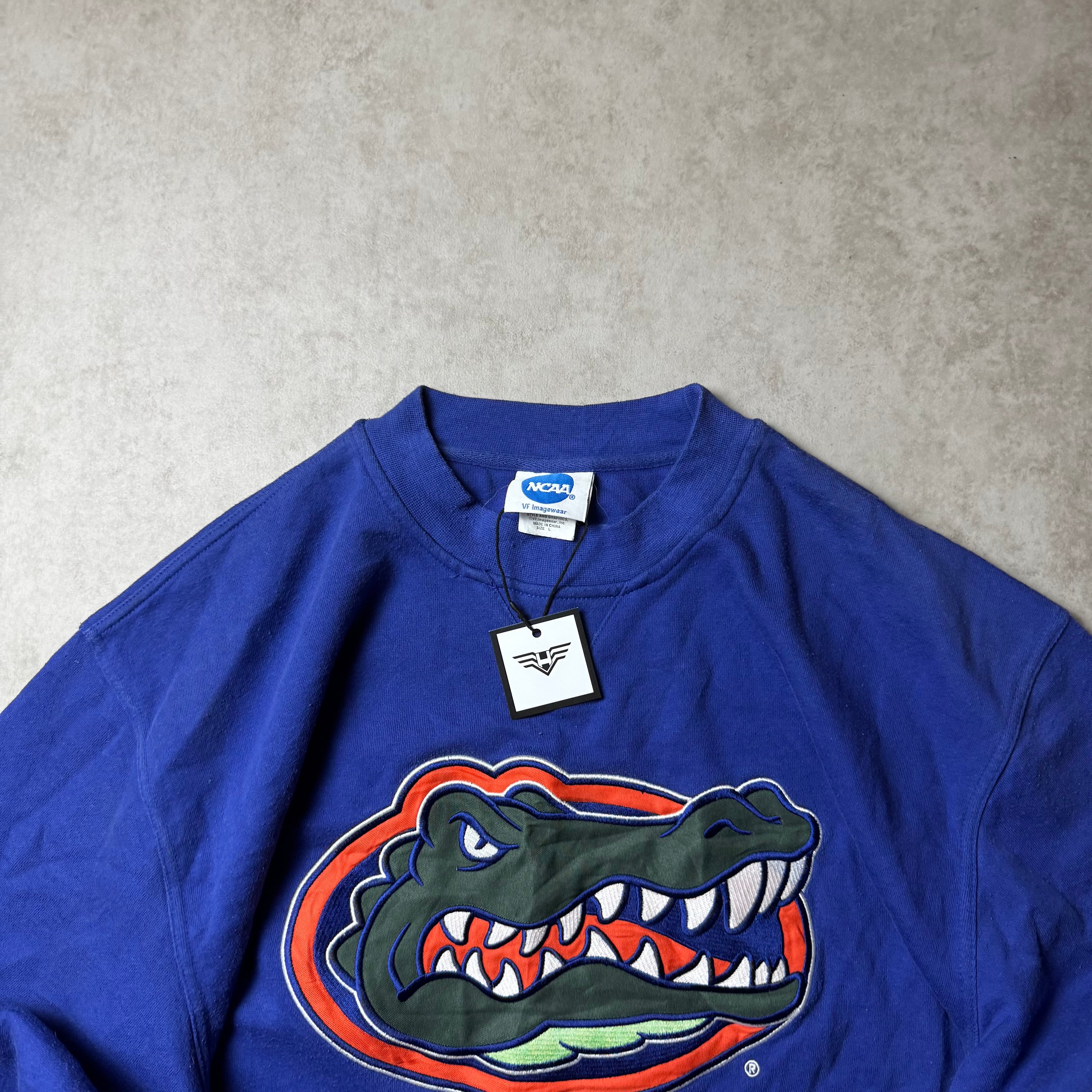 Dark Blue Crocodile Embroidery Sweatshirt - Size L