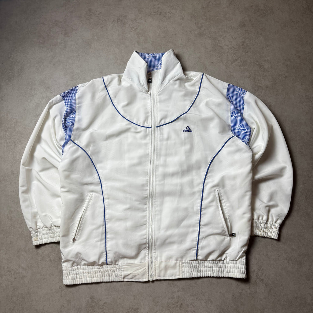 White Vintage Adidas Windbreaker - S