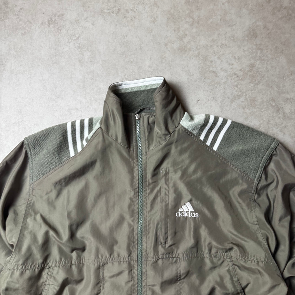 Khaki Vintage Adidas Windbreaker - M