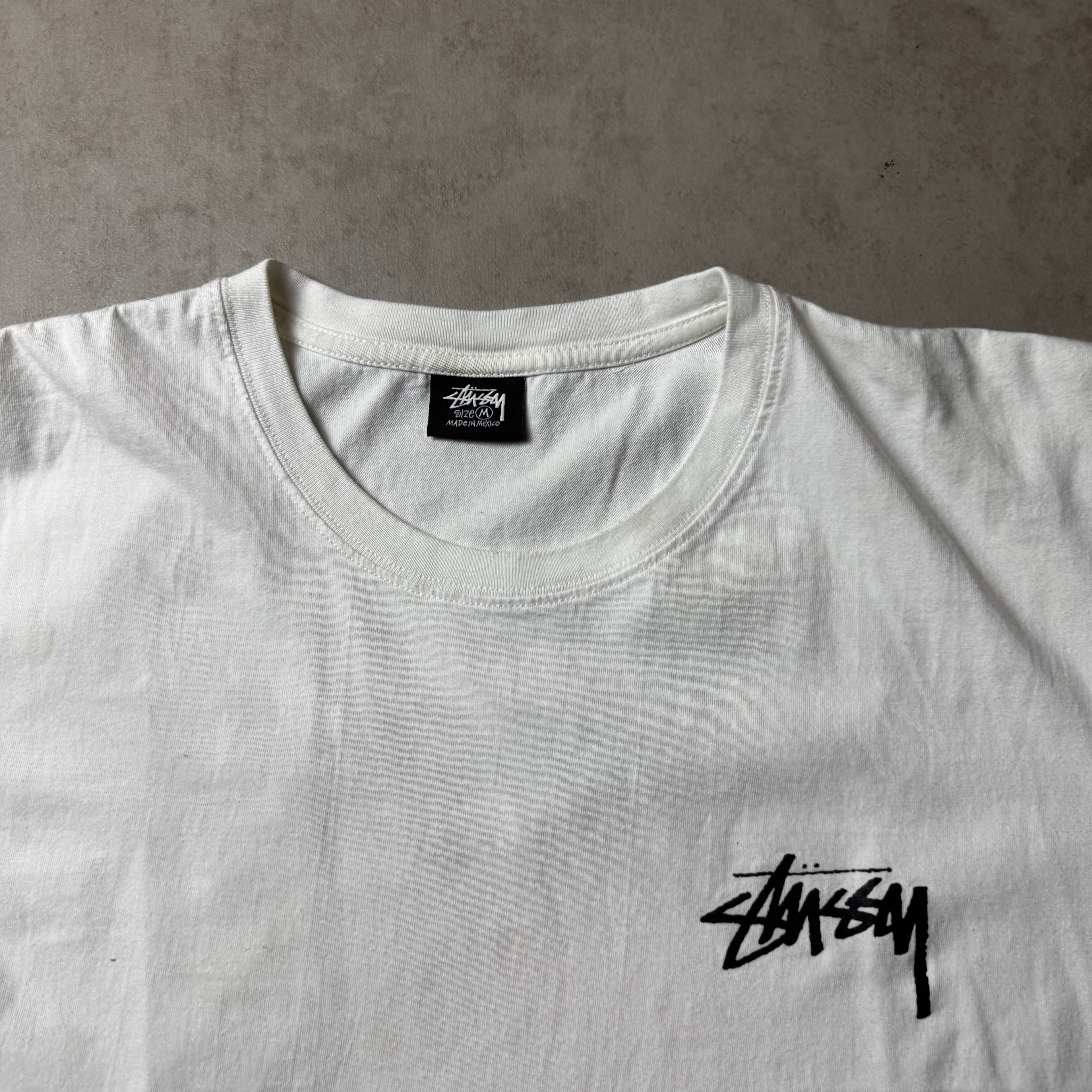 White Stüssy Graphic Tee - M