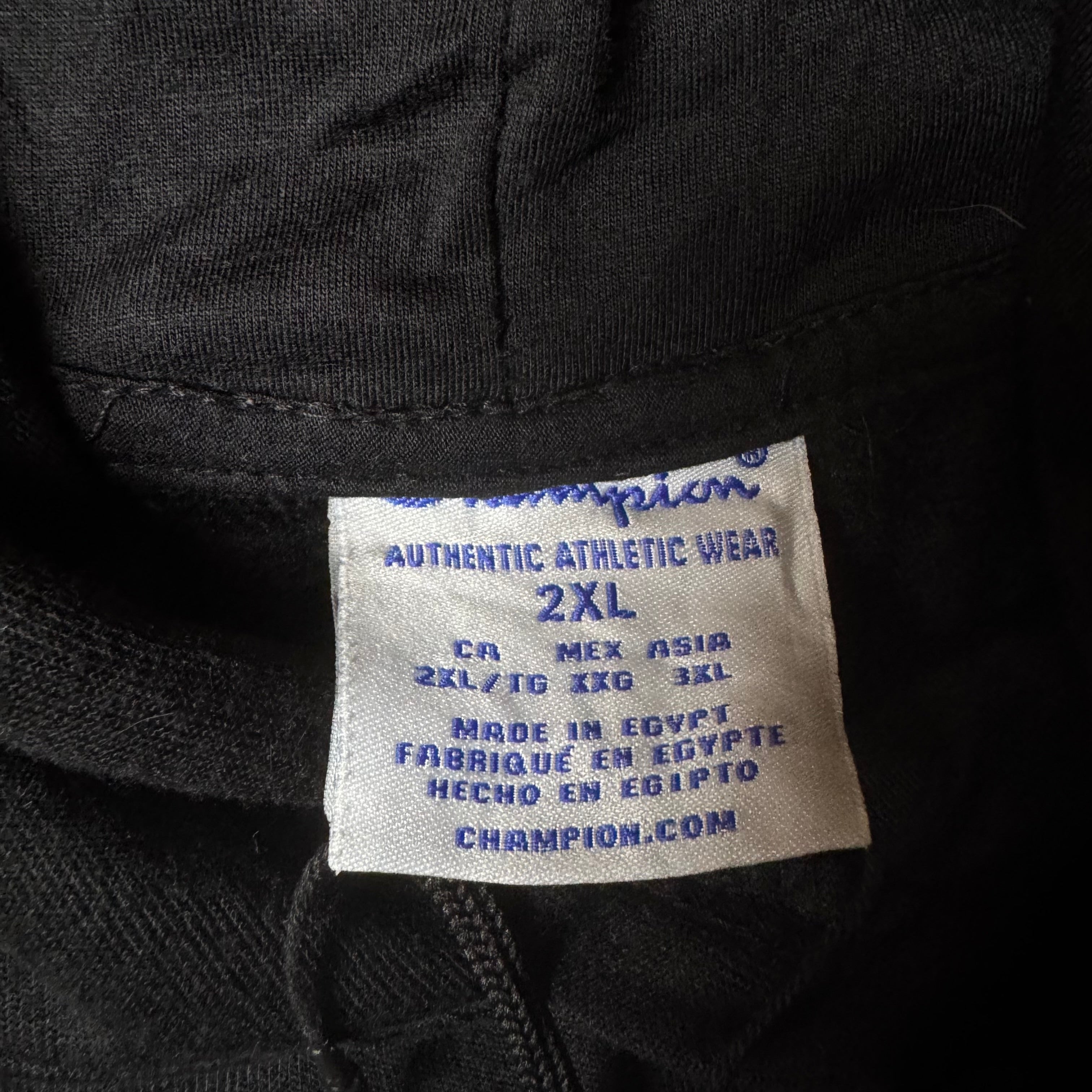 Black Champion Print Hoodie - Size XXL