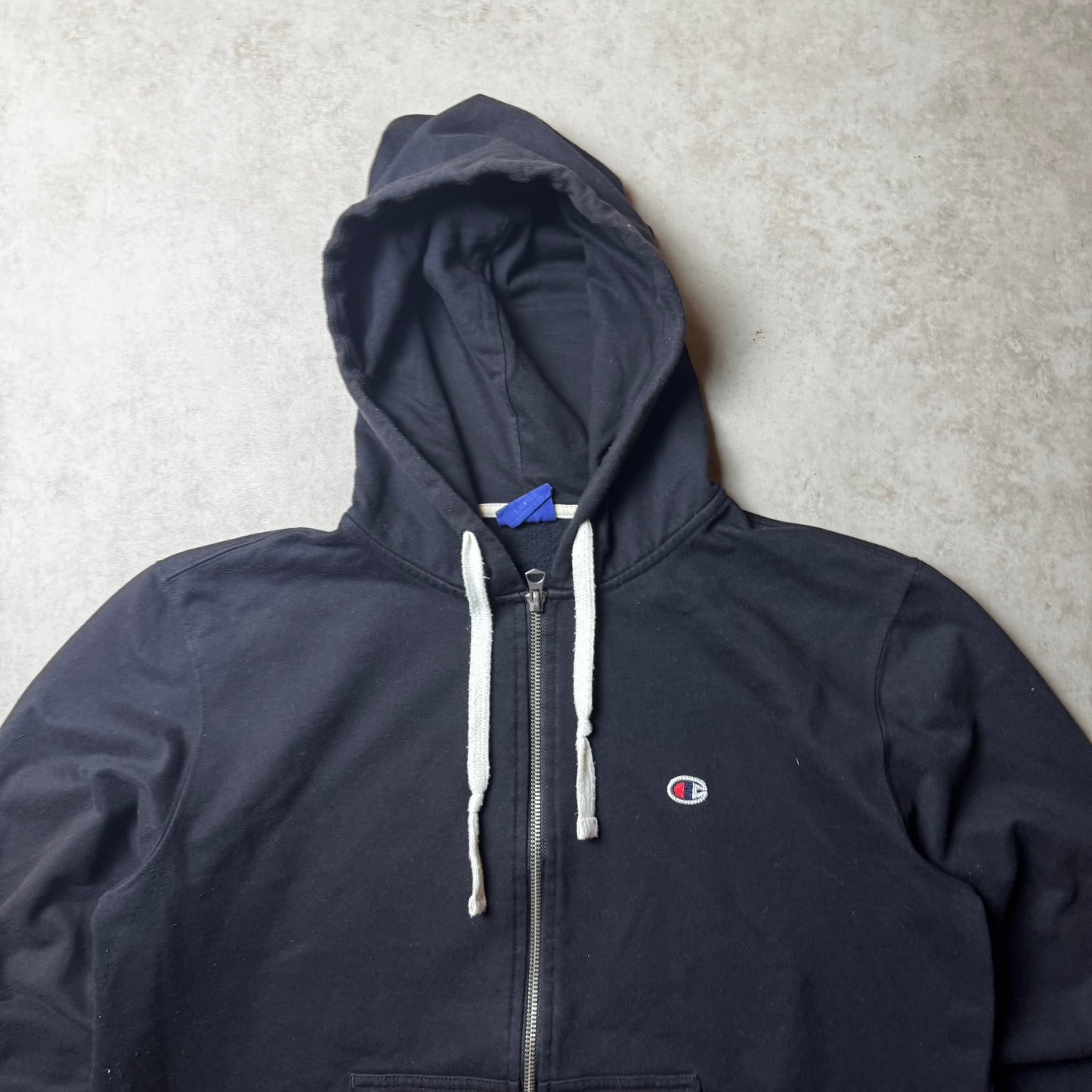 Black Champion Zip Up Hoodie - L