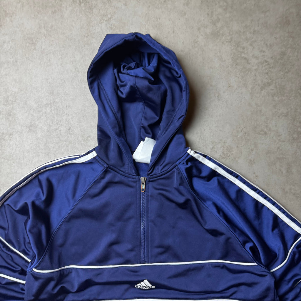 Blue Adidas Zip Up Hoodie - S
