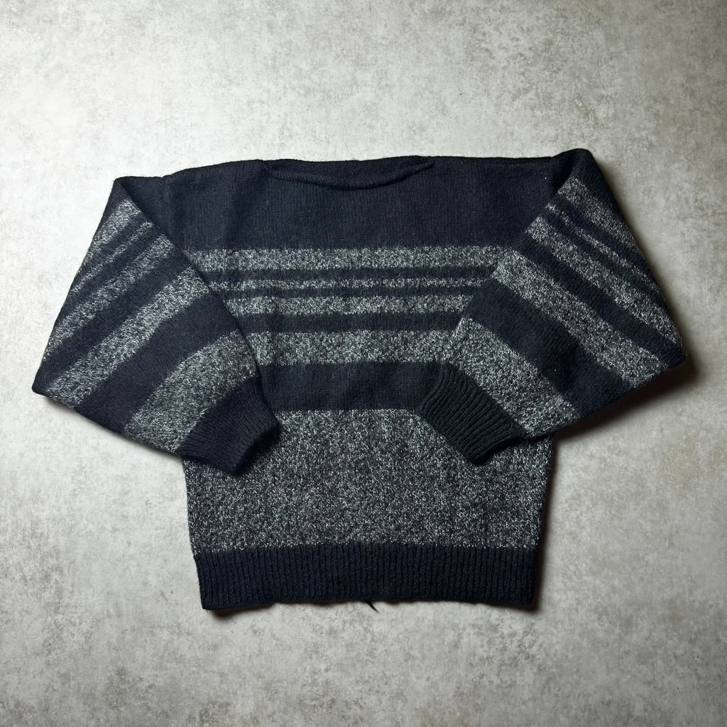 Gray Cropped Vintage Sweater - M