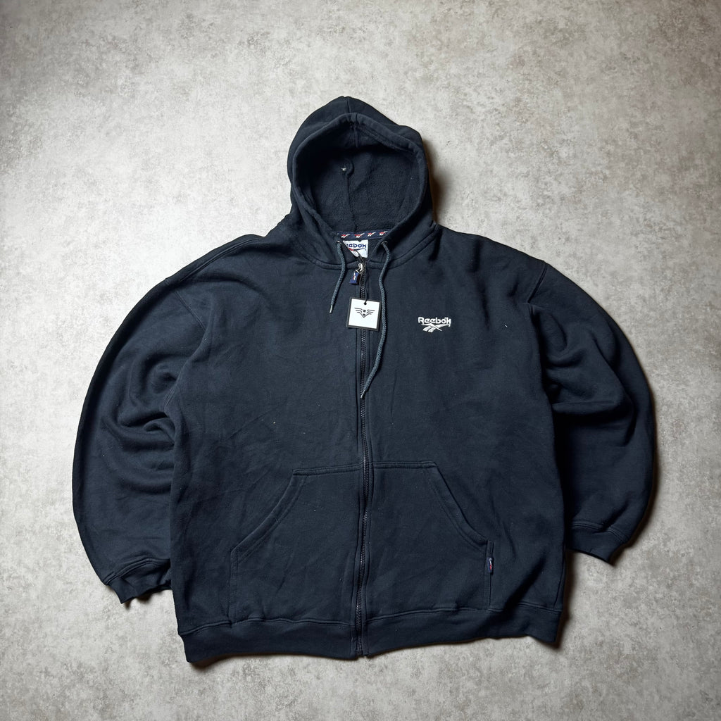 Black Reebok Zip Up Hoodie - L