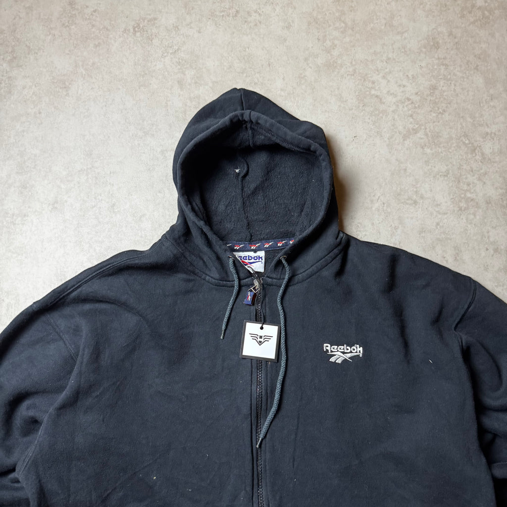 Black Reebok Zip Up Hoodie - L