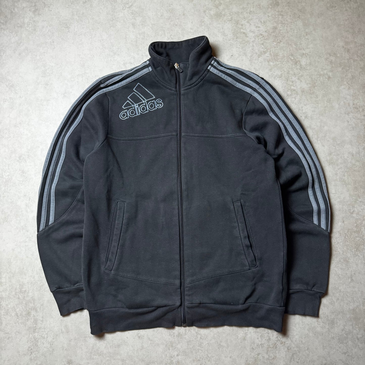 Black Adidas Zip Up Hoodie - L