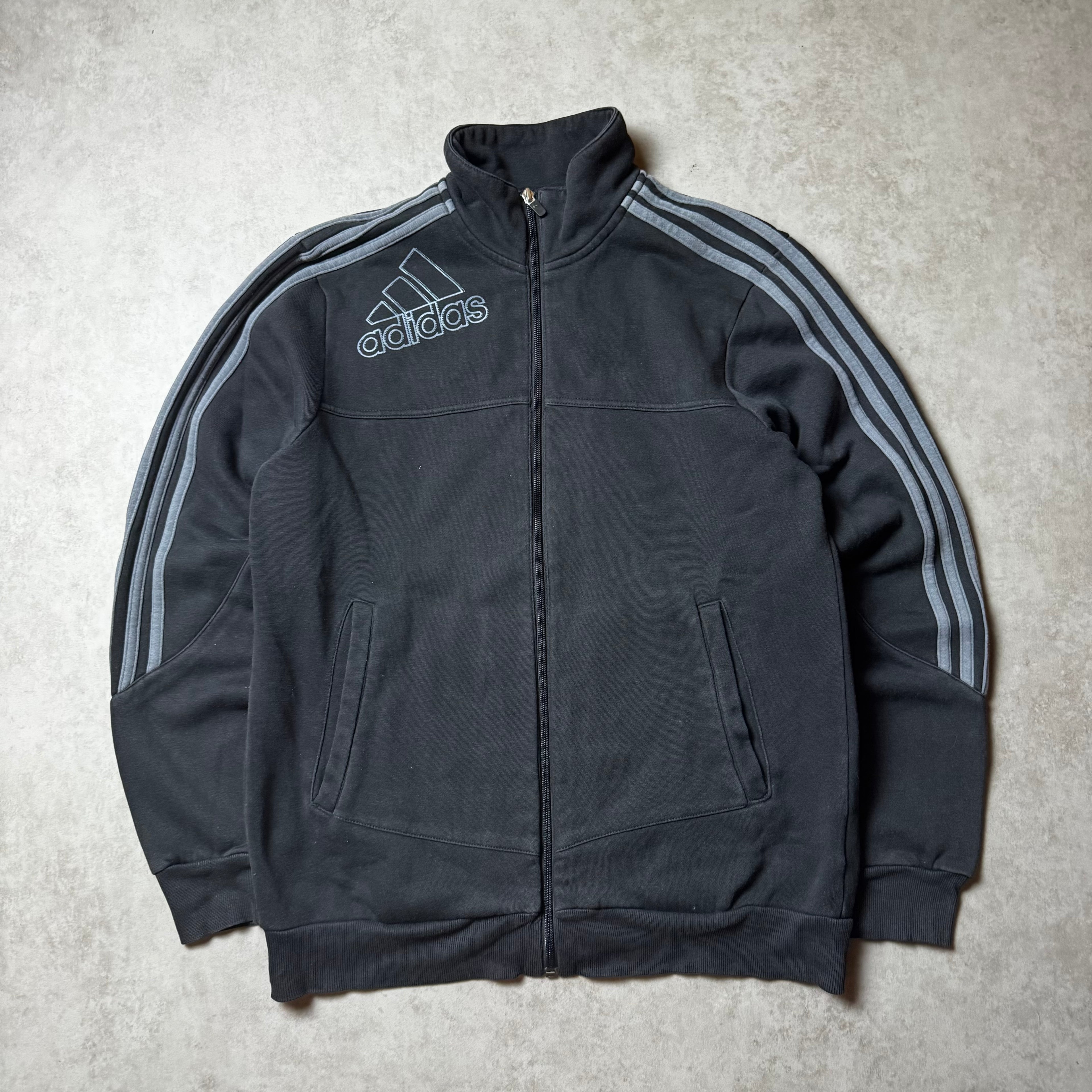 Black Adidas Zip Up Hoodie - L