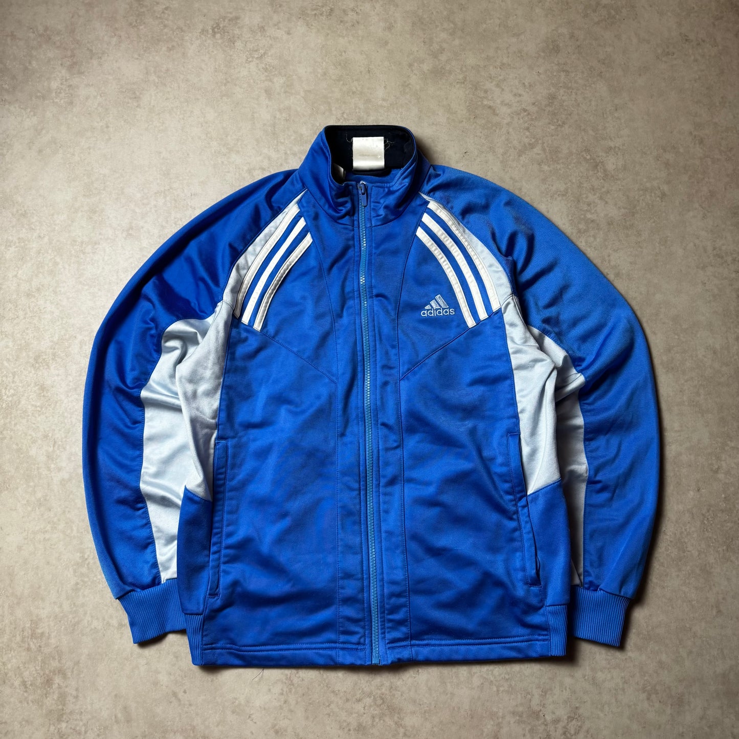 Blue Adidas Vintage Zip Up Hoodie - L