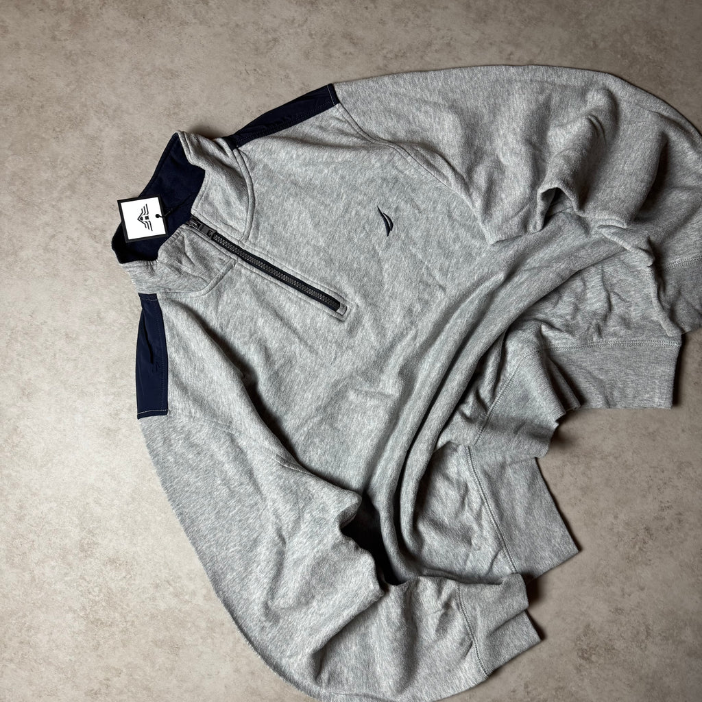 Gray Nautica Quarter Zip - Size L
