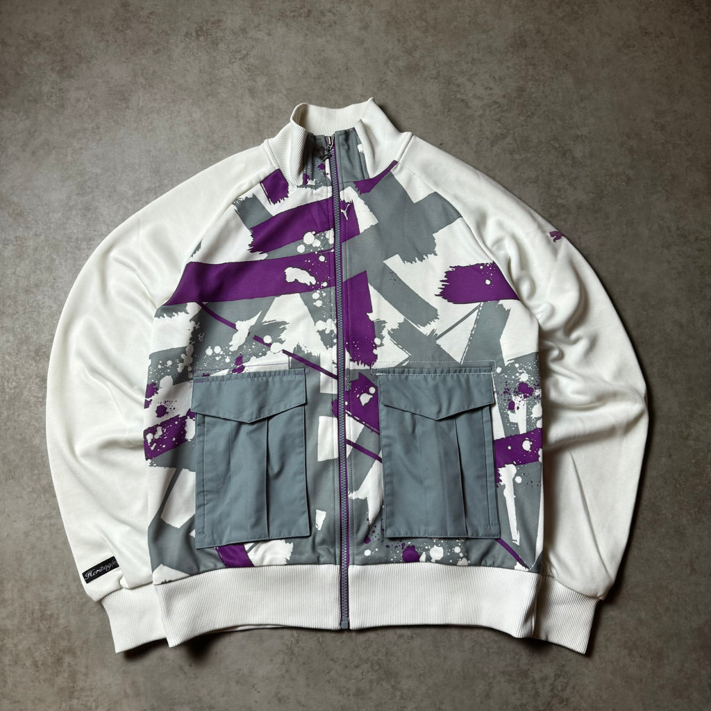 White Puma Zip Up Hoodie - M