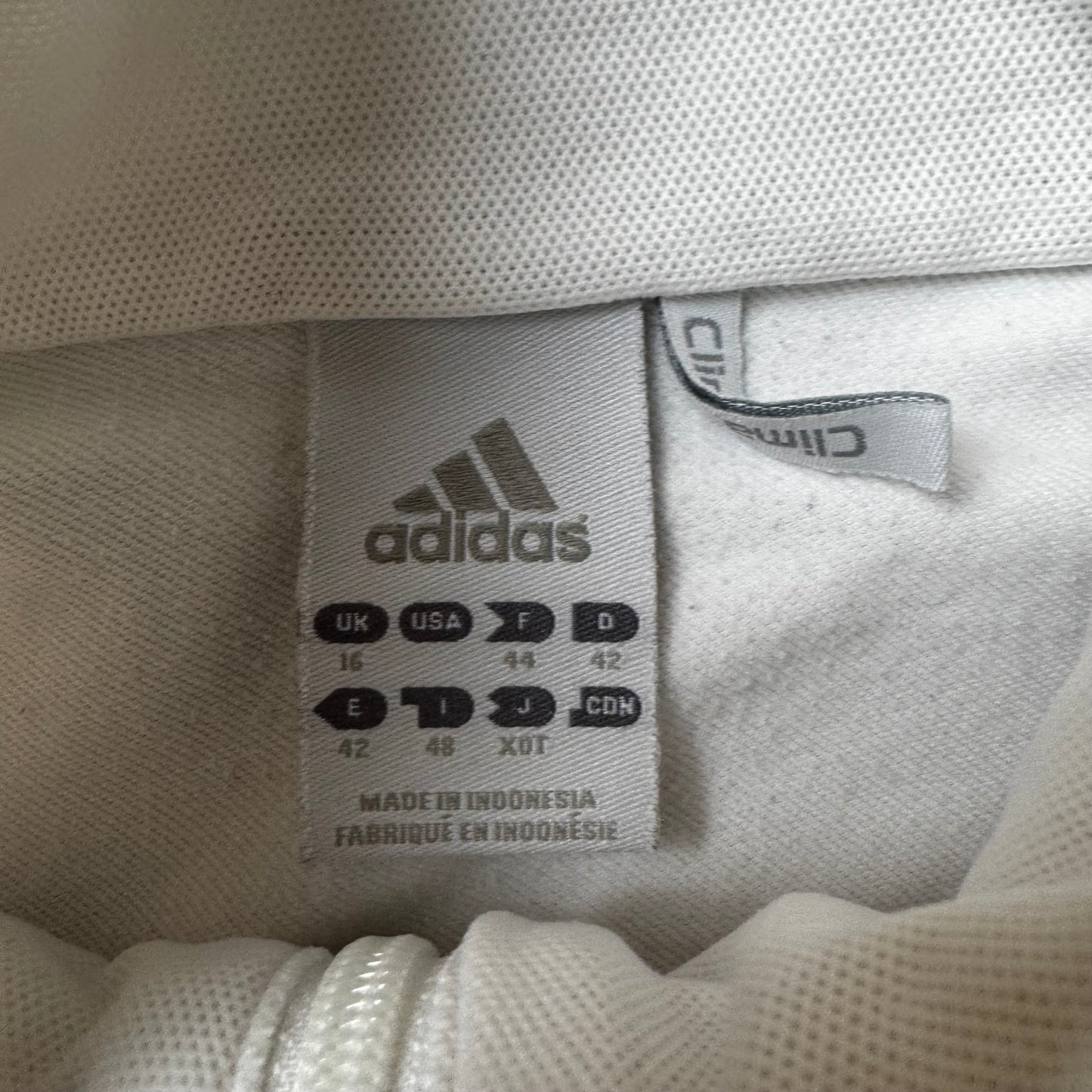 White Adidas Zip Up Hoodie - S