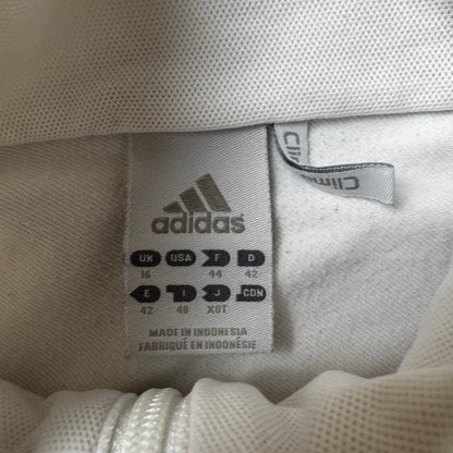White Adidas Zip Up Hoodie - S