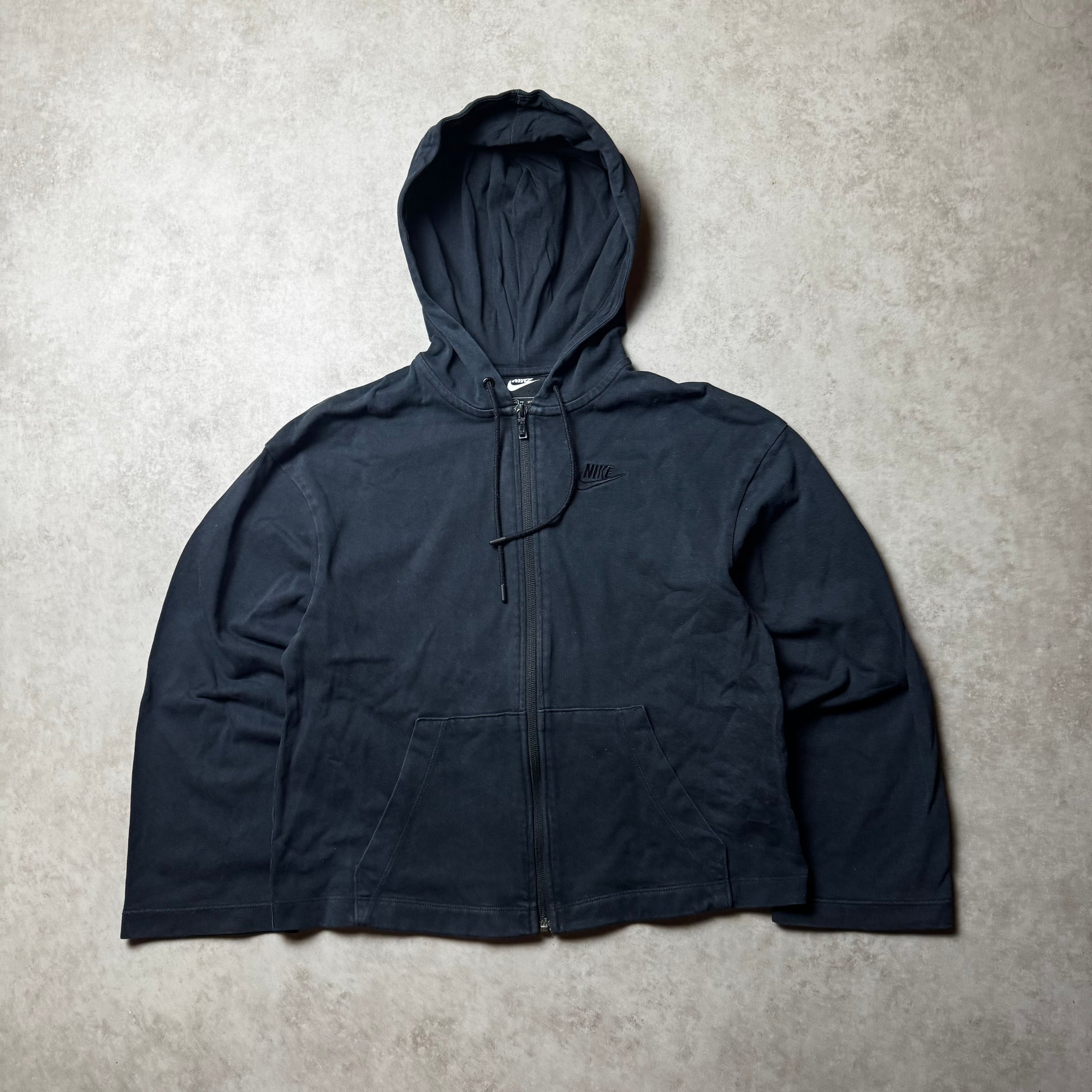 Black Nike Cropped Zip Up Hoodie - XS