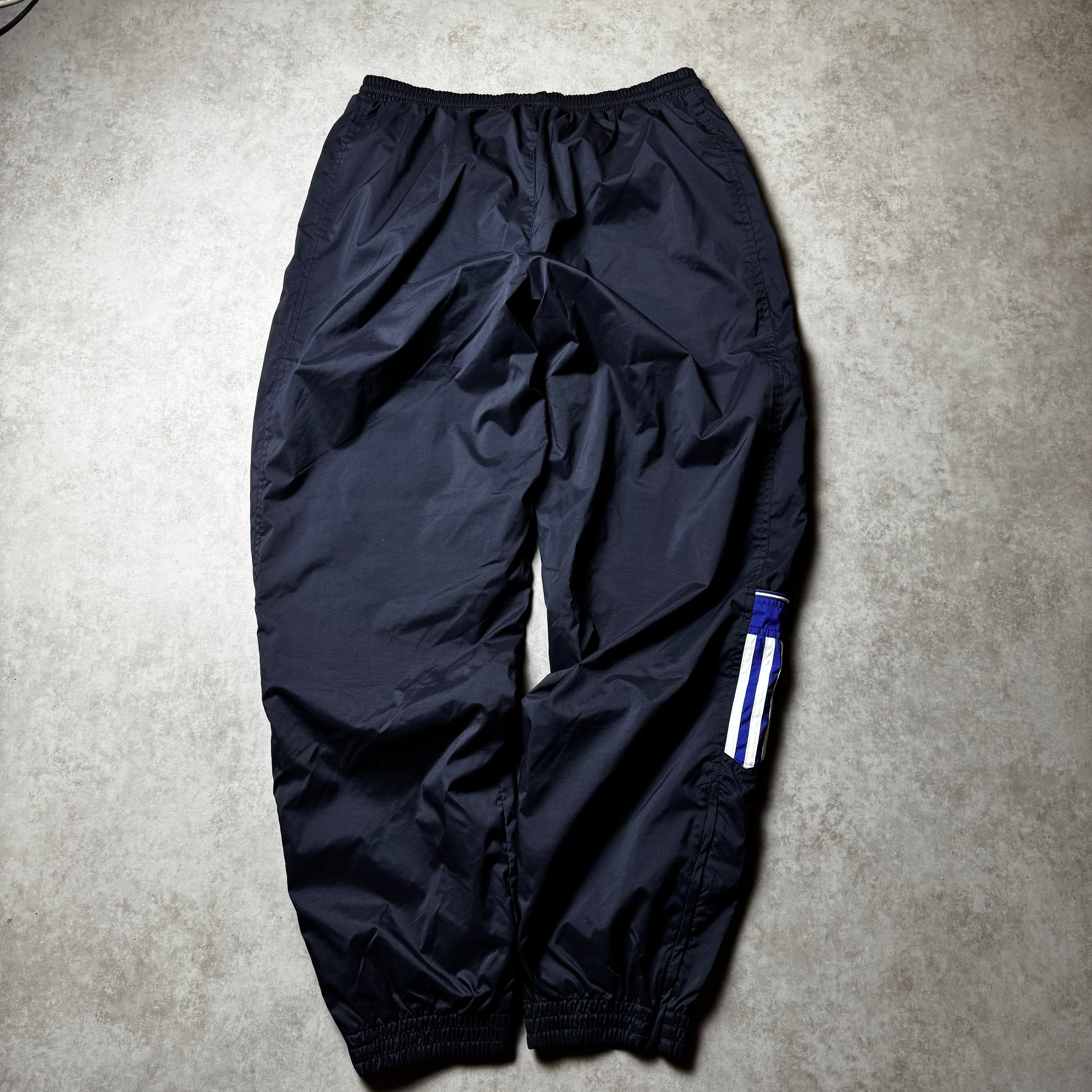 Black and Blue Adidas Vintage Trackpants - L