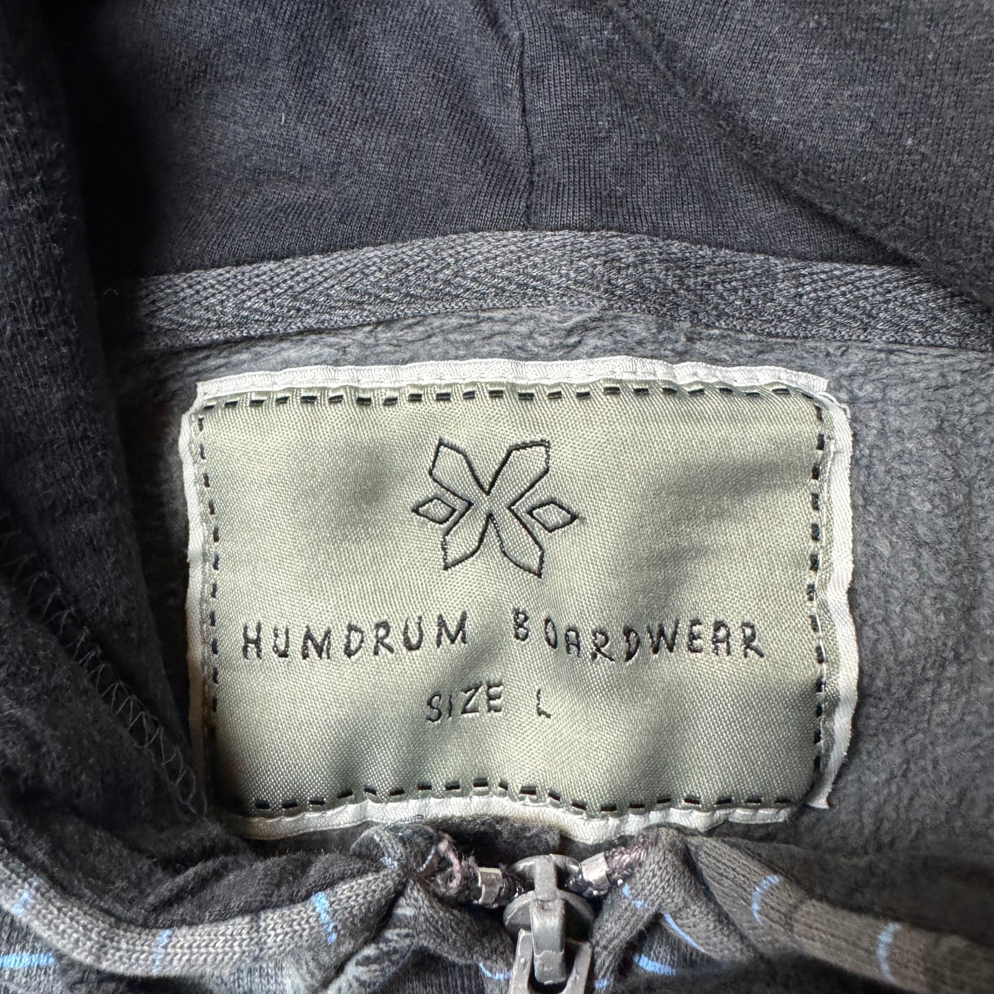 Gray Graphic Zip Up Hoodie - L