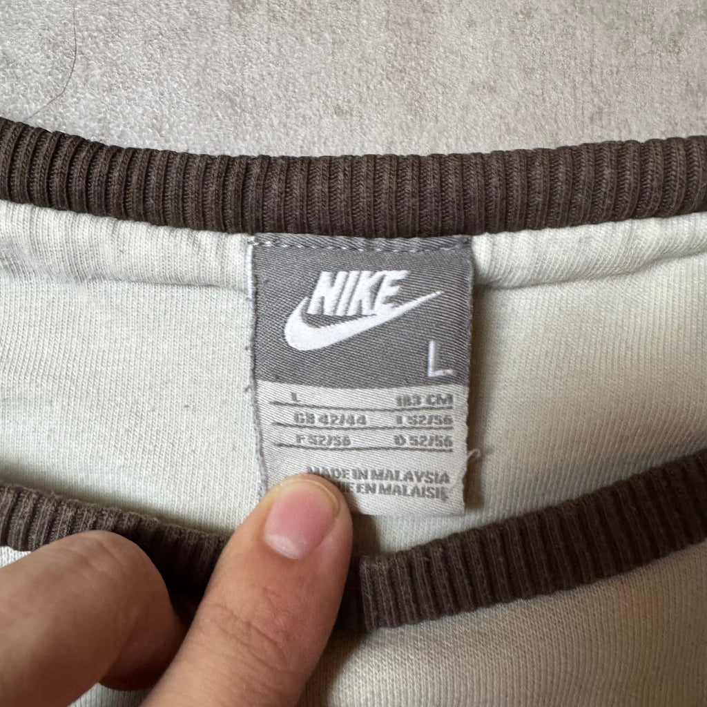 White and Brown Nike Sweatshirt - L (M)